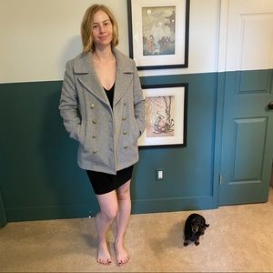 Grey j crew peacoat